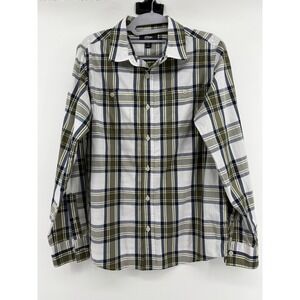 Urban Pipeline Plaid Button Down Shirt Mens XL Olive Green Navy Blue Check